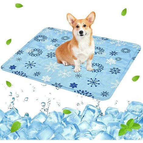 Les produits   Couchage - Tapis rafraichissant pour chien/chat  bleu sable XL 60x80 cm