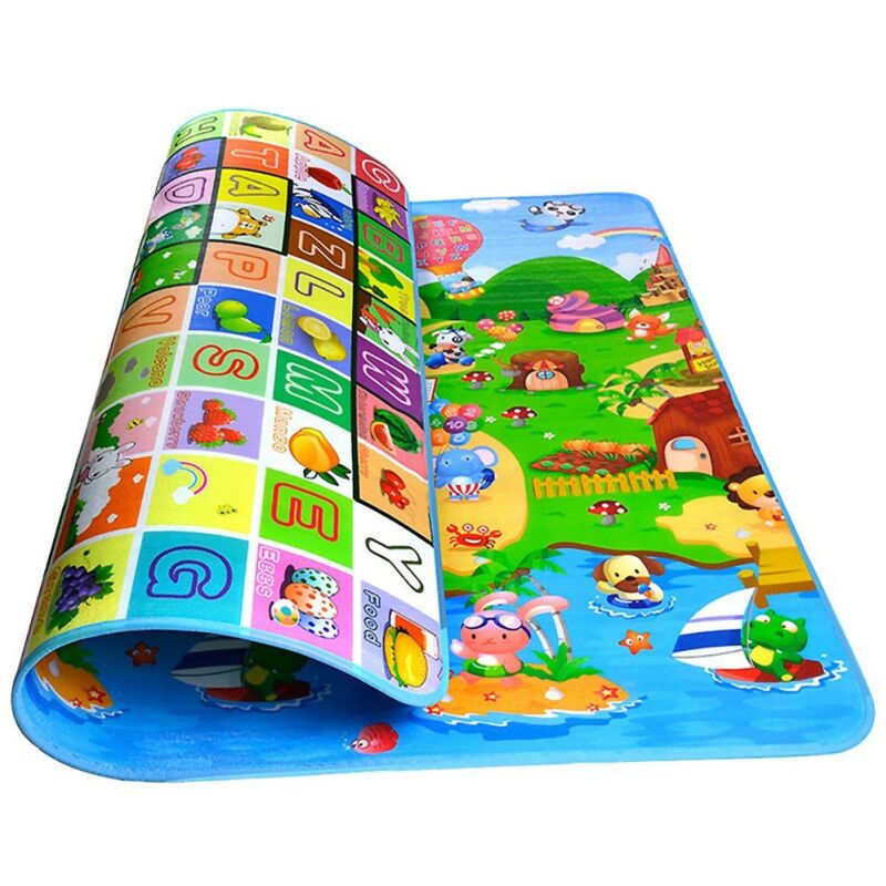 Mezheng - Tapis de Jeu pour Bebe Pliable Résiste à l'humidité et Impermeable, Tapis pour Ramper du Bebe Applique a Double Face, Utilisation Exterieur