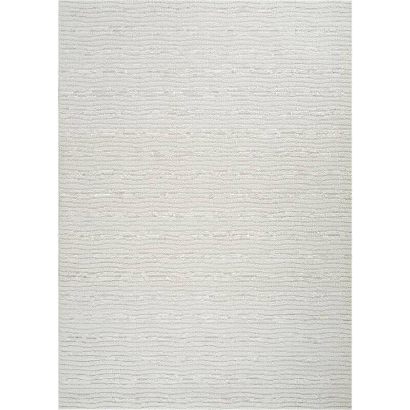 Grand tapis salon classique rayé crème lyon 22 poils courts antibactérien Toutapis 240x330