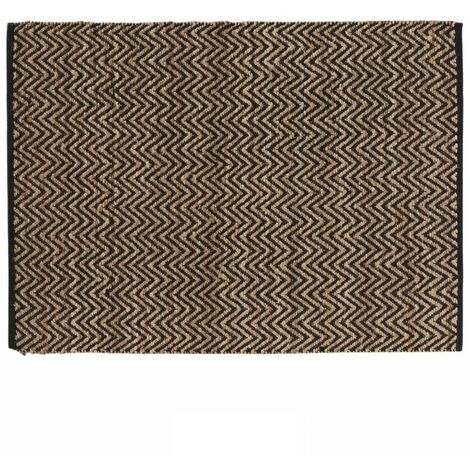 Tapis rectangle 120x170 cm Zigzag jute uni polycoton