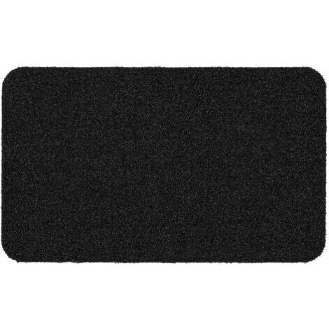Tapis rectangle 45 x 75 cm anti-poussiere grattoir odin Noir