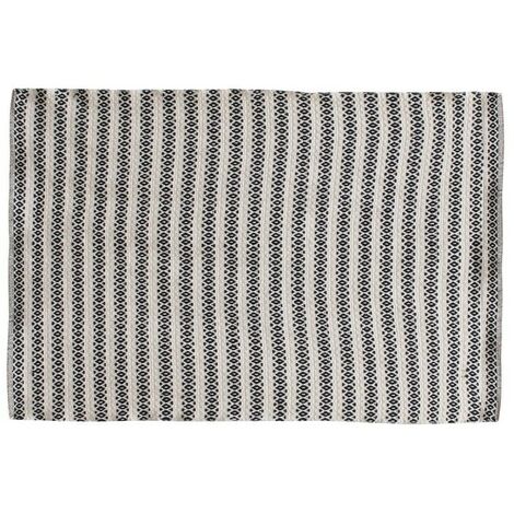 Tapis rectangle beige motifs noir 120x170 cm