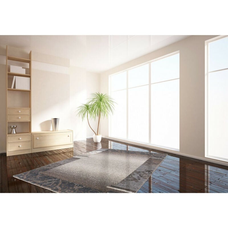 Deladeco - Tapis rectangle contemporain pour salon Bohème Taupe 60x110