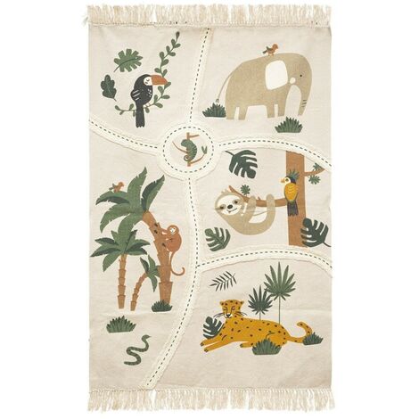 Tapis rectangle coton Jungle 100x150