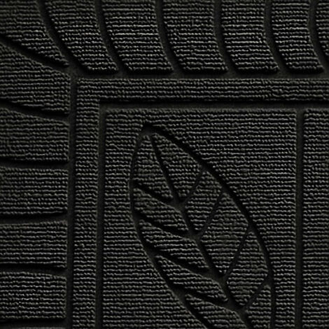 Tapis Rectangle en caoutchouc à motif "Feuilles" - Noir - 45 x 75 cm - Livraison gratuite
