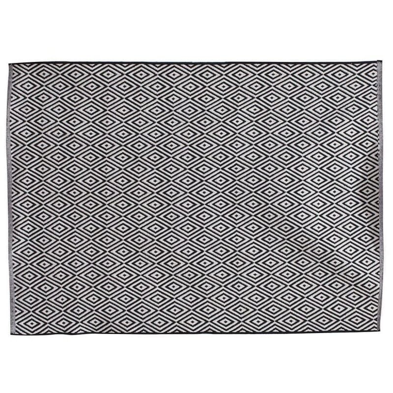 Tapis rectangle losanges noir blanc 120x170 cm