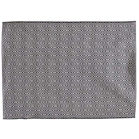Tapis rectangle losanges noir blanc 120x170 cm