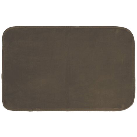 Tapis rectangle velours uni Louna Chocolat 50 x 80 cm