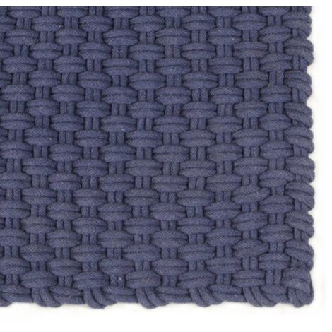 Tapis rectangulaire Bleu marine 180x250 cm Coton