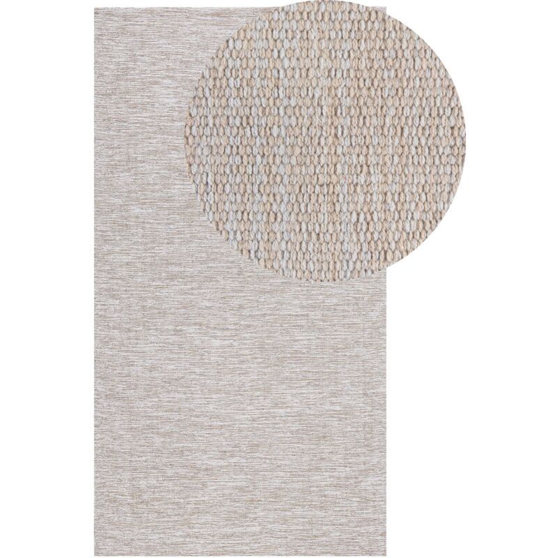 Tapis 80 x 150 cm en Coton Beige Fabriqué à la Main Style Moderne et Boho Derince