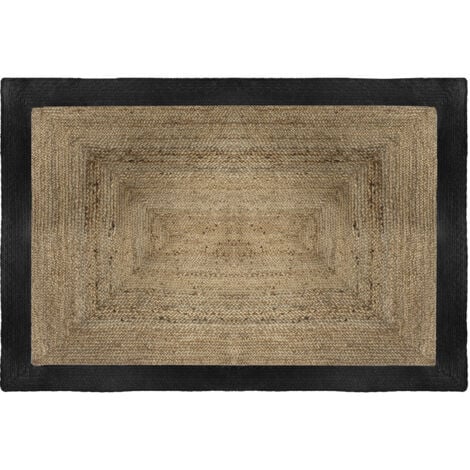 Tapis Kahi en jute bord noir 120x170cm - Atmosphera créateur d'intérieur