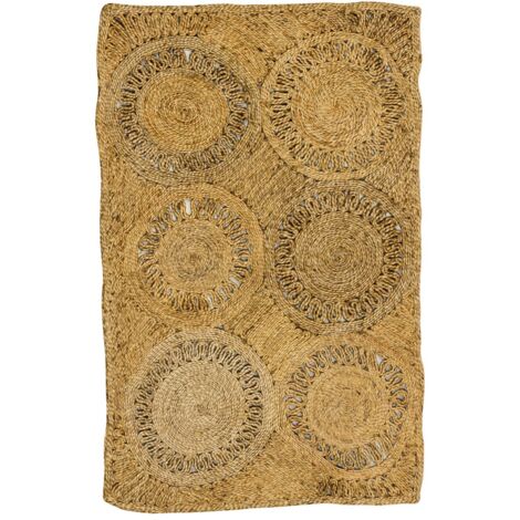 Tapis rectangulaire en jute tissé à la main