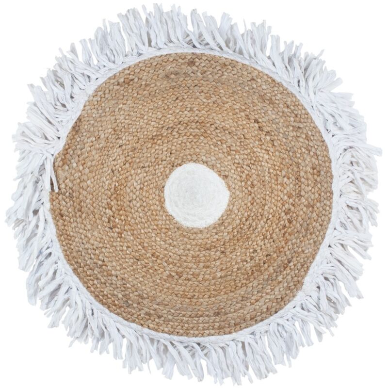 Signes Grimalt - Tapis rond à franges en Jute 90 x 90 cm