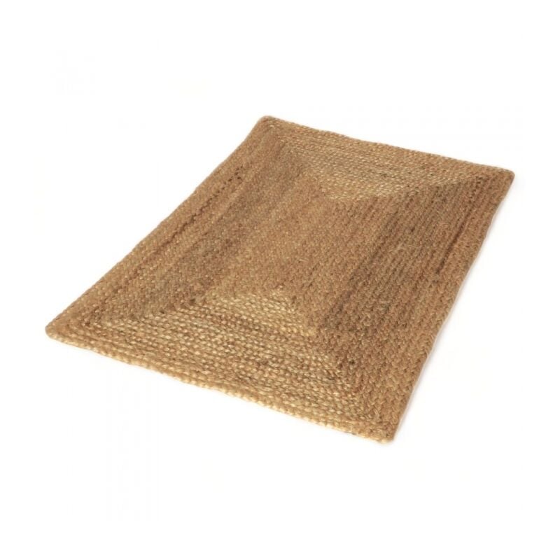 Tapis rectangulaire en Jute tressé Naturel, 100x150cm - Atout Ciel 69004