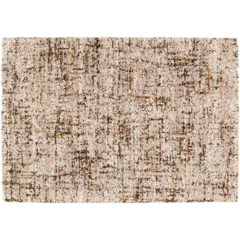 Tapis rectangulaire à poils longs contemporain taupe 120x170 cm