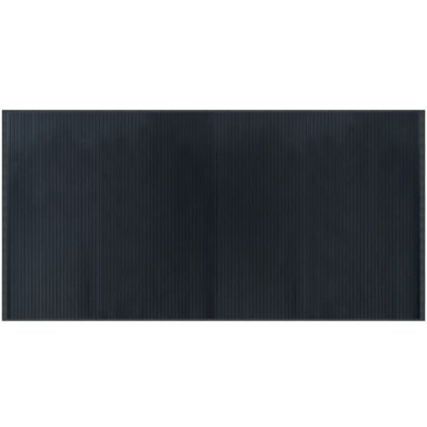 Tapis rectangulaire gris 100x200 bambou