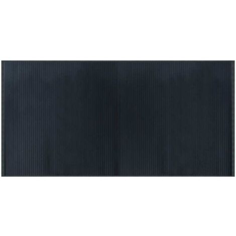 Tapis rectangulaire gris 100x200 cm bambou