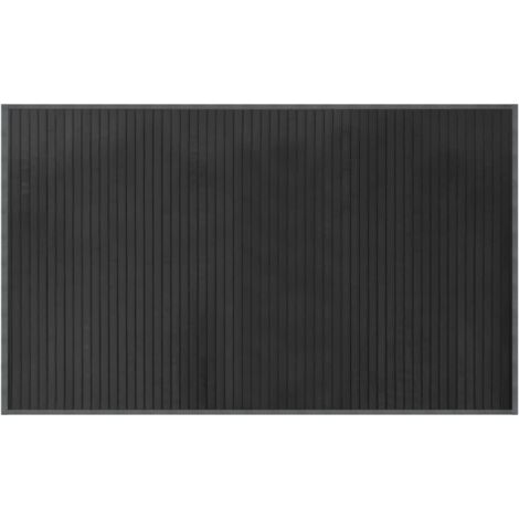 Tapis rectangulaire gris 60x100 cm bambou