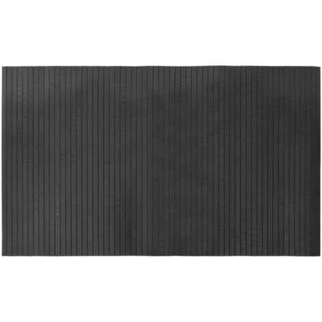 Tapis rectangulaire gris 60x100 cm bambou