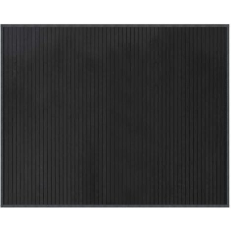 Tapis rectangulaire gris 80x100 cm bambou
