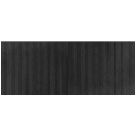 Tapis rectangulaire gris 80x200 cm bambou