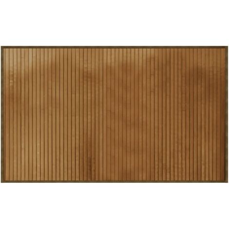 Tapis rectangulaire marron 60x100 cm bambou