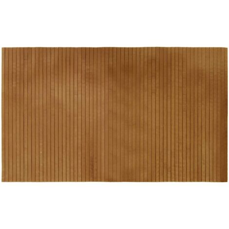 Tapis rectangulaire marron 60x100 cm bambou