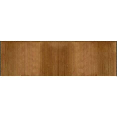 Tapis rectangulaire marron 60x200 cm bambou