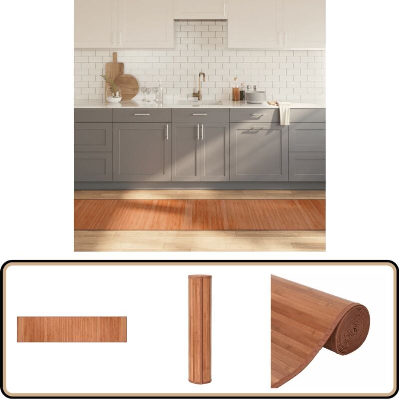 Vidaxl - Tapis rectangulaire marron 70x300 cm bambou - Tapis En Bambou - Tapis Design - Tapis Salon - Tapis Chambre - Décoration Intérieure