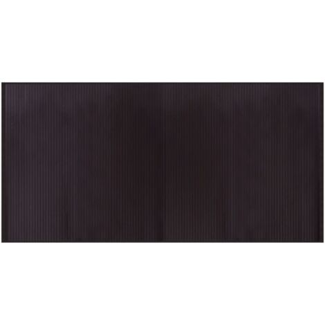 Tapis rectangulaire marron foncé 100x200 bambou