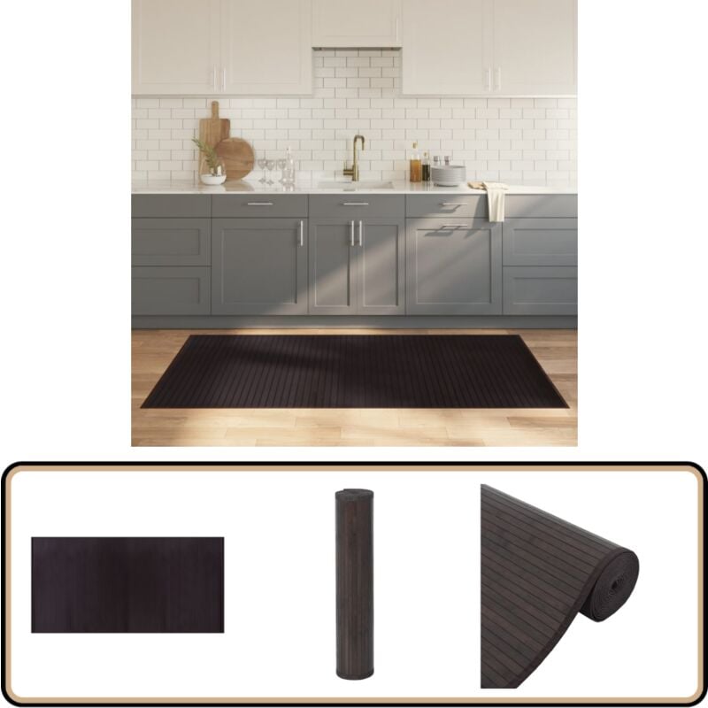 Vidaxl - Tapis rectangulaire marron foncé 100x200 cm bambou - Tapis En Bambou - Tapis Design - Tapis Salon - Tapis Chambre - Décoration Intérieure