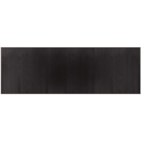 Tapis rectangulaire marron foncé 100x300 bambou