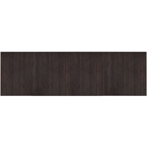 Tapis rectangulaire marron foncé 60x200 bambou