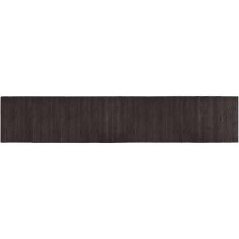 Tapis rectangulaire marron foncé 60x300 bambou