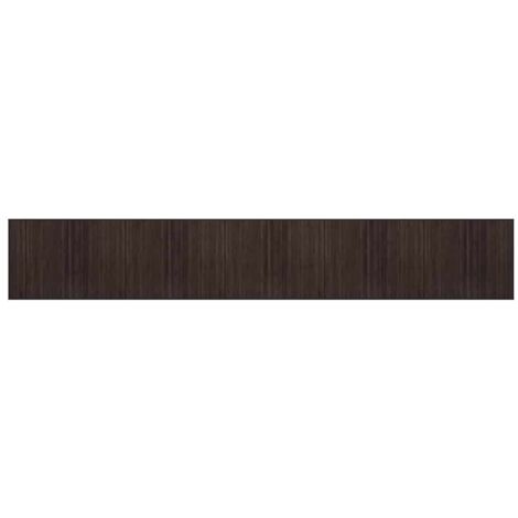 Tapis rectangulaire marron foncé 80x1000 cm bambou