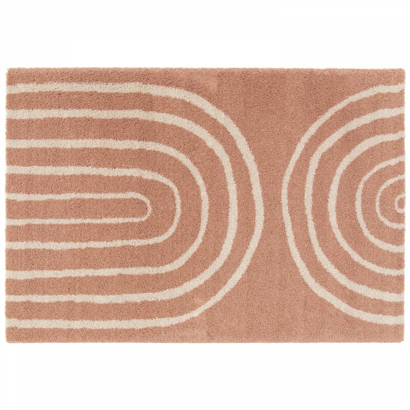 Oviala - Tapis rectangulaire motif arc-en-ciel rose 120 x 170 cm