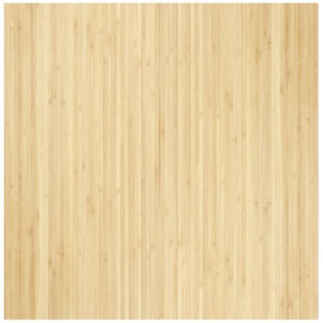Tapis rectangulaire naturel clair 100x100 cm bambou