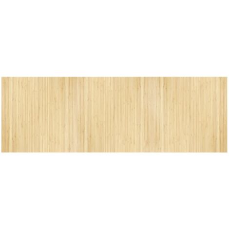 Tapis rectangulaire naturel clair 100x300 bambou