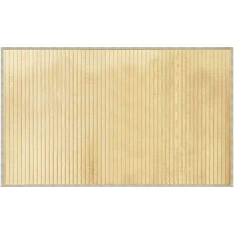 Tapis rectangulaire naturel clair 60x100 bambou