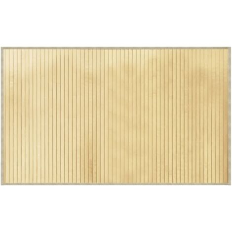 Tapis rectangulaire naturel clair 60x100 cm bambou