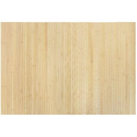 Tapis rectangulaire naturel clair 70x100 cm bambou