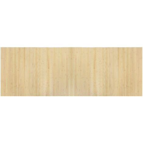 Tapis rectangulaire naturel clair 70x200 cm bambou