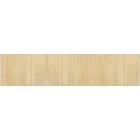 Tapis rectangulaire naturel clair 70x300 bambou