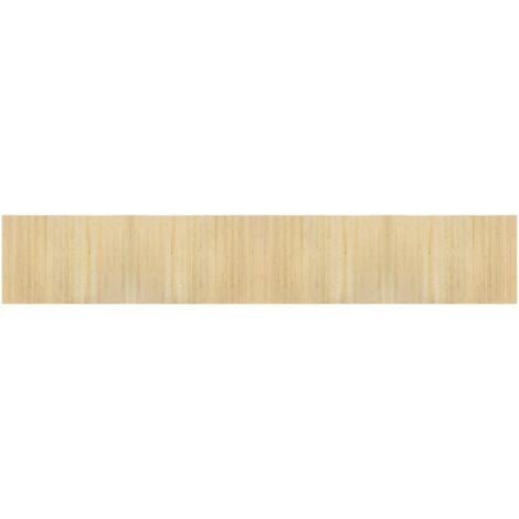 Tapis rectangulaire naturel clair 70x400 cm bambou