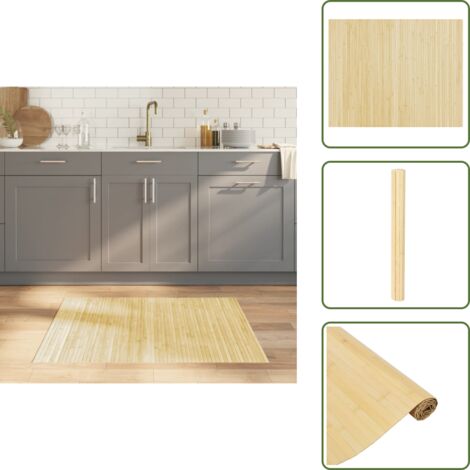 Tapis rectangulaire naturel clair 80x100 cm bambou - Tapis En Bambou - Tapis Naturel - Décoration Intérieure - Tapis Salon - Tapis Chambre