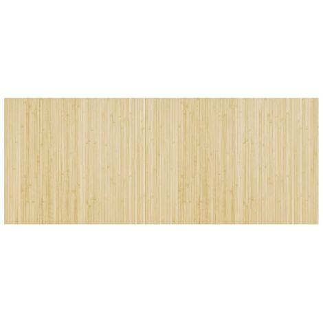 Tapis rectangulaire naturel clair 80x200 bambou