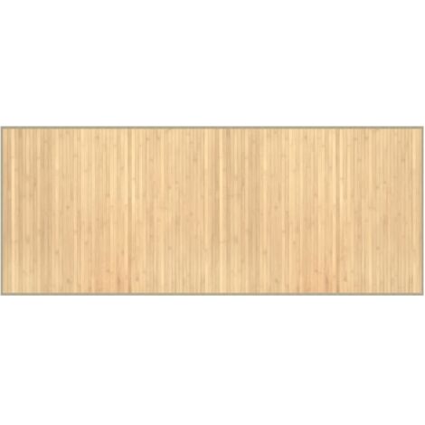 Tapis rectangulaire naturel clair 80x200 bambou
