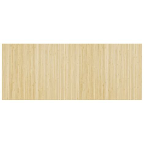Tapis rectangulaire naturel clair 80x200 cm bambou