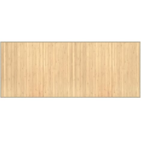 Tapis rectangulaire naturel clair 80x200 cm bambou