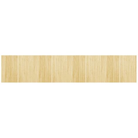 Tapis rectangulaire naturel clair 80x400 cm bambou